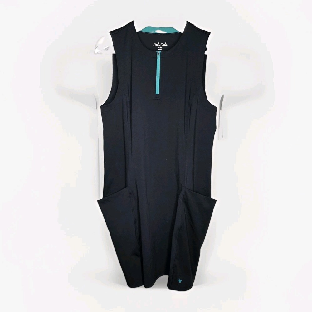 Bad Birdie Tank Hybird Dress Women XL Black Golf Stretch Zip Pockets Sleeveless